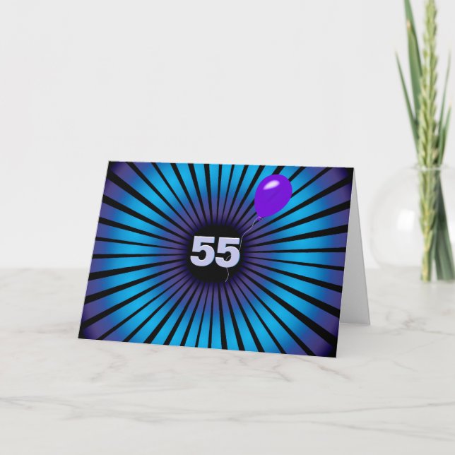 55th Birthday Neon Optical Illusion   Card (Front)
