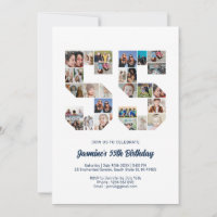 55th Birthday Number 55 Custom Photo Collage