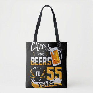 55th Birthday Party Cheers And Beers To 55 Years Tote Bag