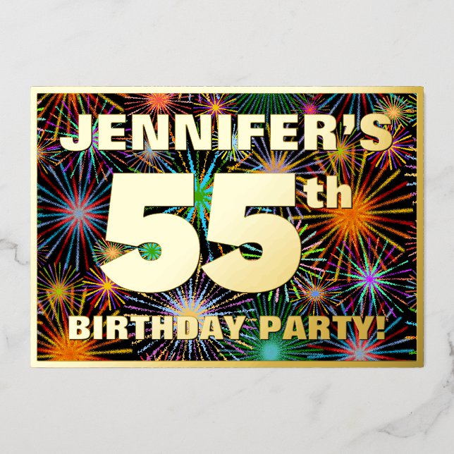 55th Birthday Party — Fun, Colourful Fireworks Loo (Front)