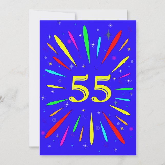 55th Birthday Party Invitation Explosion  (Front)