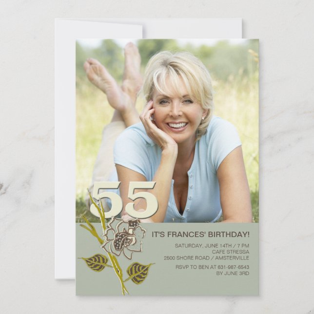 55th Birthday Photo Invitation (Front)