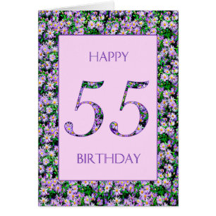 55th Birthday Purple Daisies
