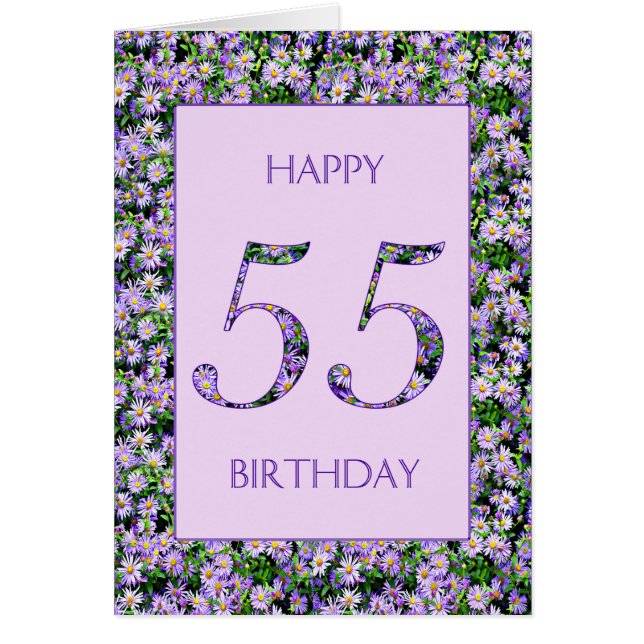55th Birthday Purple Daisies (Front)