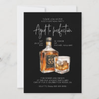 55th Birthday Scotch Whiskey Invitation Gentleman