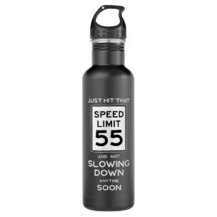 55th Birthday Speed Limit Sign Auto Mechanic Car 710 Ml Water Bottle