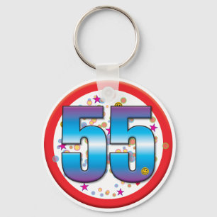 55th Birthday v2 Keychain