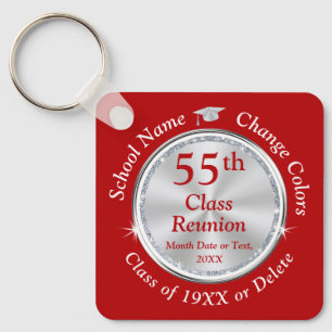 55th Class Reunion Ideas, CHANGE YEAR and COLORS, Keychain
