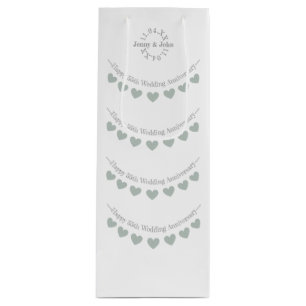 55th Emerald wedding anniversary bunting Wine Gift Bag