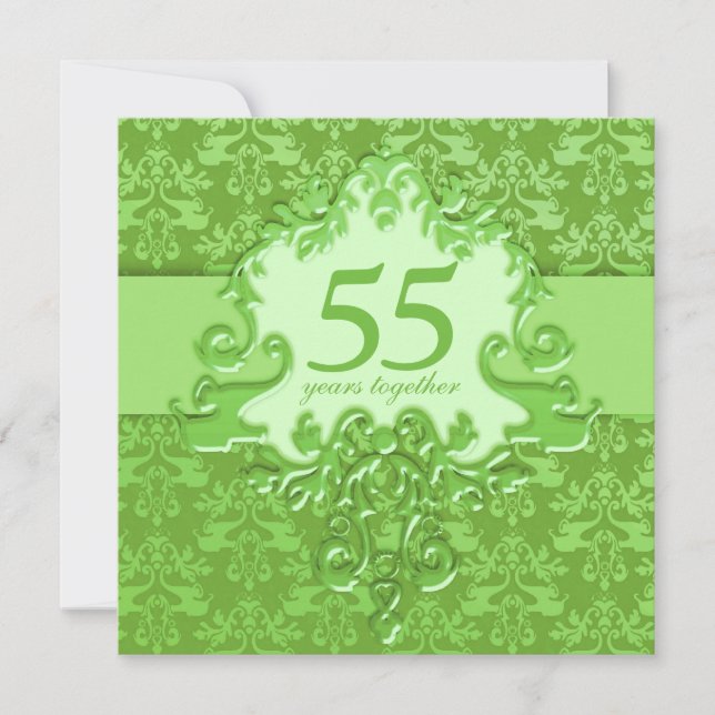 55th Emerald Wedding Anniversary party Invitation (Front)