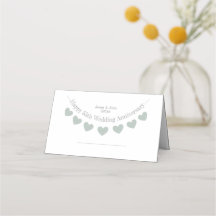 55th Emerald Wedding Anniversary place cards