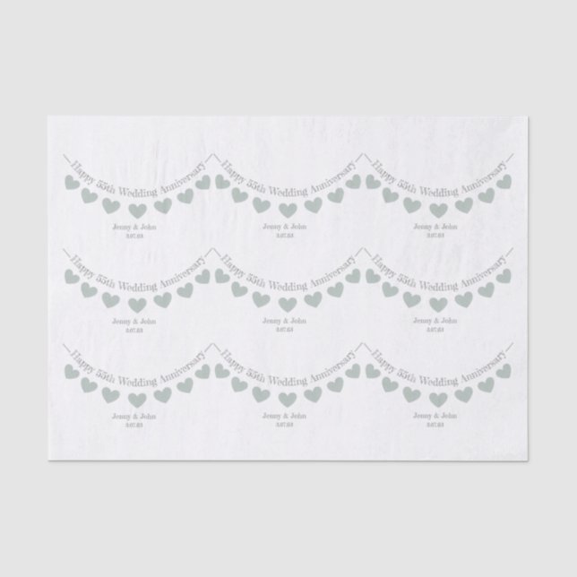 55th Emerald Wedding Anniversary tissue paper (Front)