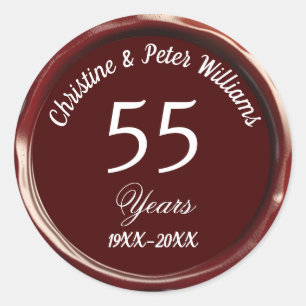 55th Emerald Wedding Burgundy Wax Seal Sticker