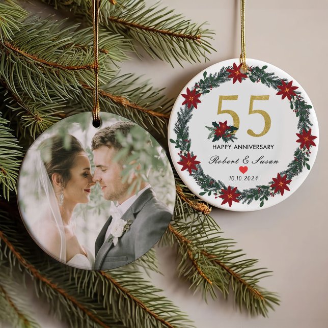 55th Wedding Anniversary Christmas Gifts  Ornament (Creator Uploaded)