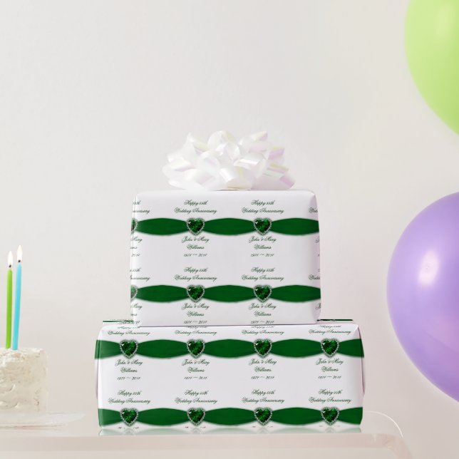 55th Wedding Anniversary Design Wrapping Paper (Party Gifts)