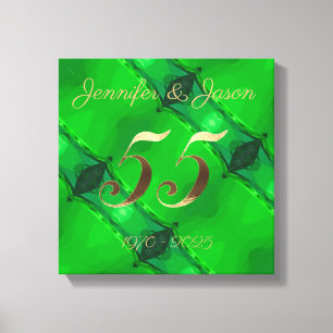 55th Wedding Anniversary Emerald Wedding Canvas Print