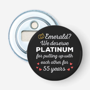55th Wedding Anniversary I - Emerald Funny Couple Bottle Opener