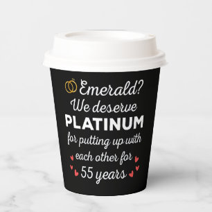 55th Wedding Anniversary I - Emerald Funny Couple Paper Cups