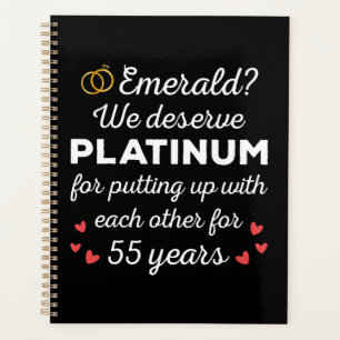 55th Wedding Anniversary I - Emerald Funny Couple Planner