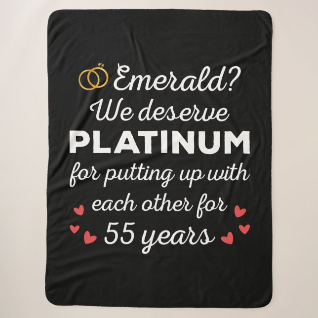55th Wedding Anniversary I - Emerald Funny Couple Sherpa Blanket (Front)