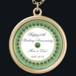 55th Wedding Anniversary Necklace<br><div class="desc">A Digitalbcon Images Design featuring an Emerald Green colour theme with a variety of custom images, shapes, patterns and styles in this one-of-a-kind "Emerald Wedding Anniversary" Necklace. This elegant and colourful design makes the ideal gift for the Anniversary gift for the wife or as a gift for family and friends...</div>