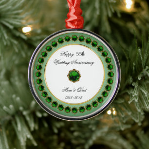 55th Wedding Anniversary Ornament