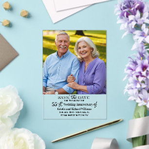 55th Wedding Anniversary Save the Date Photo Acrylic Invitations