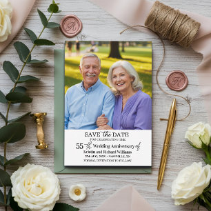 55th Wedding Anniversary Save the Date Photo Card