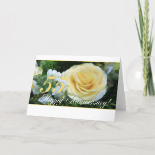 55th Wedding Anniversary - Yellow Rose Card