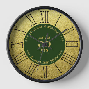 55yrs Retirement or Anniversary Personalized Round Clock