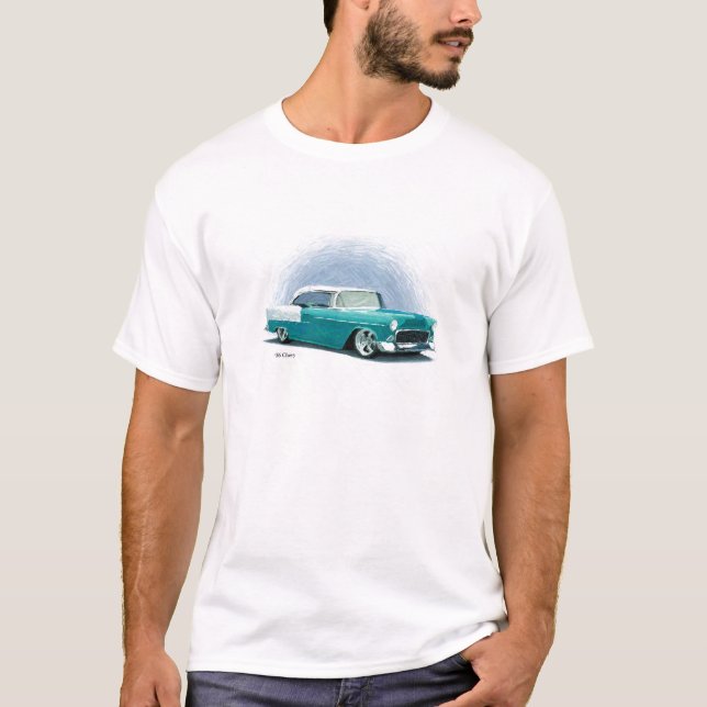 '56 Chemise T-shirt Turquoise Illustration Chevy (Devant)