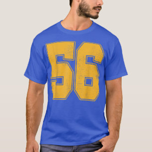 56 Outline Number 56 Varsity Fan Sports Team Green T-Shirt