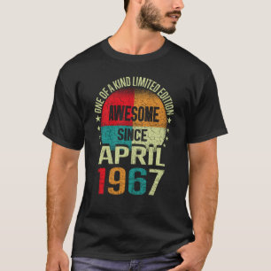 56 Year Awesome Since APRIL 1967 Vintage 56th Birt T-Shirt