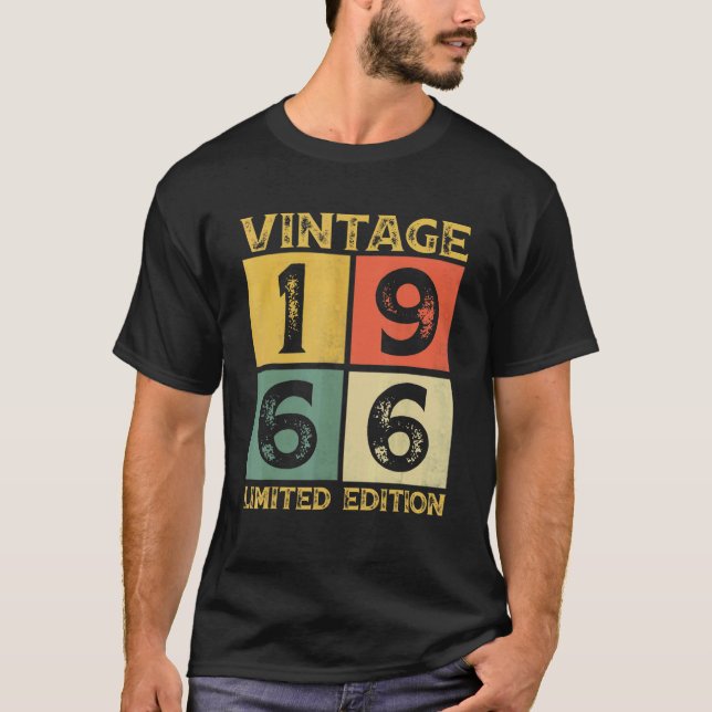 56 Year Old  Retro 1966  56th Birthday T-Shirt (Front)