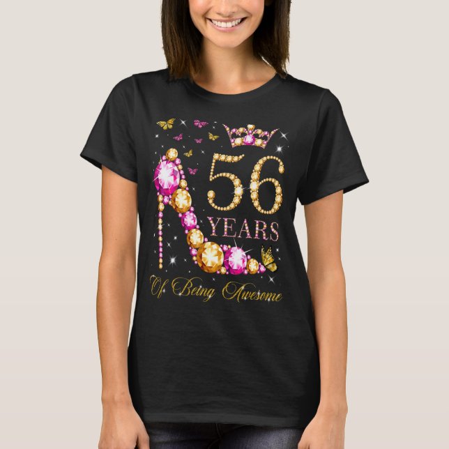 56 Years Of Being Awesome 56 Years Old 56th Birthd T-Shirt (Front)