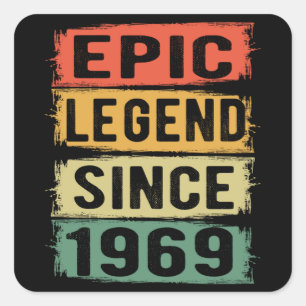 56 Years Old Bday 1969 Epic Legend 56th Birthday Square Sticker