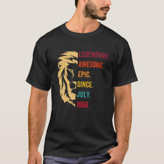 56 Years Old Gifts Legend Since July 1966 56Th Bir T-Shirt