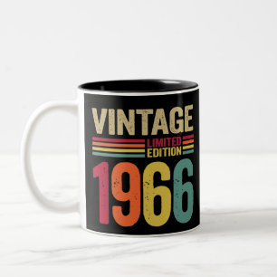 56 Years Old Gifts Vintage 1966 56th Birthday gift Two-Tone Coffee Mug