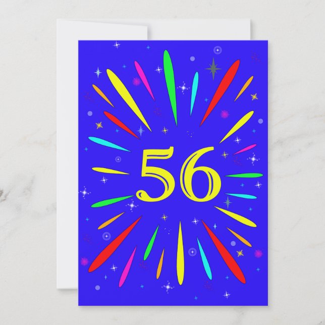 56e anniversaire de fête Invitation Explosion (Devant)
