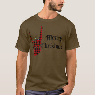 56j0 Merry Xmas Christmas Buffalo Plaid Skeleton X T-Shirt