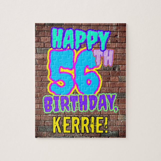 56th Birthday ~ Fun, Urban Graffiti Inspired Look Jigsaw Puzzle (Vertical)