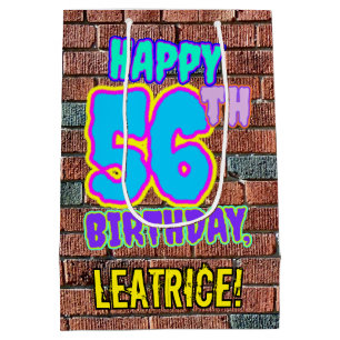 56th Birthday: Fun, Urban Graffiti Inspired Look Medium Gift Bag