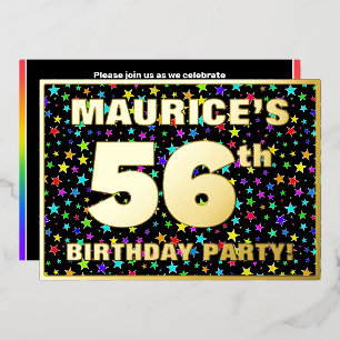 56th Birthday Party — Fun, Colourful Stars Pattern