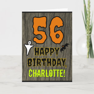 56th Birthday: Spooky Halloween Theme, Custom Name Card