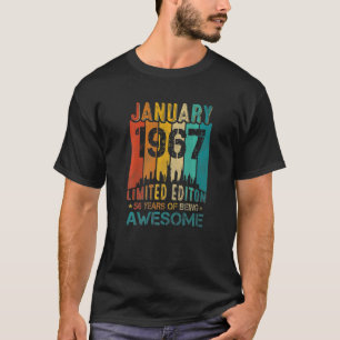 56th Birthday Vintage January 1967 56 Year Old Men T-Shirt
