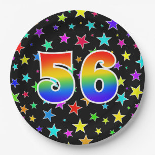56th Event: Bold, Fun, Colourful Rainbow 56 Paper Plate