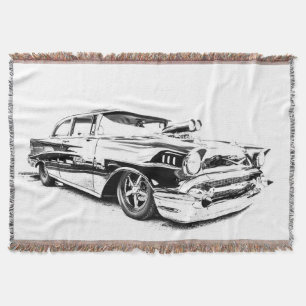 57 Chevy Beast #2 Throw Blanket