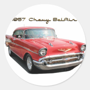 STICKER POSTCARD 57 CHEVY CUT-OUT 1957 CHEVROLET
