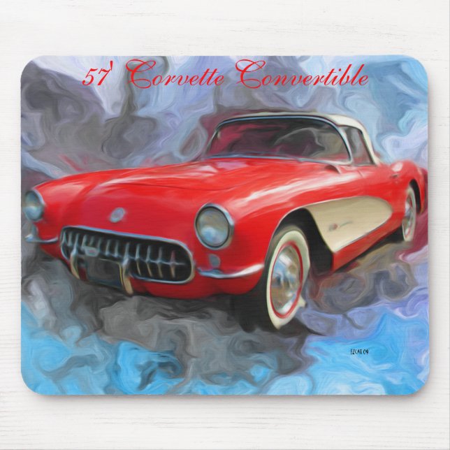 57' Corvette Convertible Mouse Pad (Front)