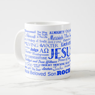 57 Names of JESUS JUMBO Coffee Mug - Royal Blue Te